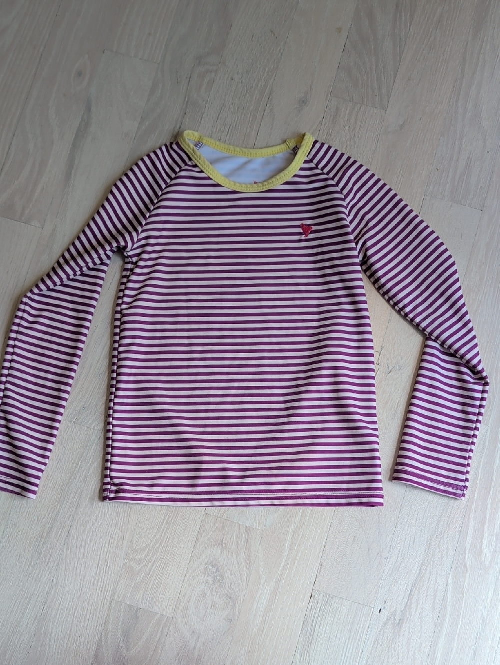 Pink Chicken Striped Long Sleeve Swim Top